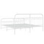 Metal bed frame with white headboard and footboard 183x213 cm by , Beds and slatted bases - Ref: Foro24-376672, Price: 162,99...