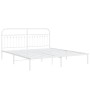 Estructura de cama de metal con cabecero blanco 183x203 cm de , Camas y somieres - Ref: Foro24-376653, Precio: 127,66 €, Desc...