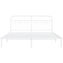 Metal bed frame with white headboard 183x203 cm by , Beds and slatted bases - Ref: Foro24-376653, Price: 127,66 €, Discount: %