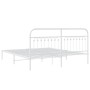 Estructura de cama de metal con cabecero blanco 183x203 cm de , Camas y somieres - Ref: Foro24-376653, Precio: 127,66 €, Desc...