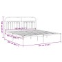 Metal bed frame with white headboard 183x203 cm by , Beds and slatted bases - Ref: Foro24-376653, Price: 127,66 €, Discount: %