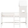 Cama alta escalera y techo madera maciza pino blanca 80x200 cm de , Camas y somieres - Ref: Foro24-3282023, Precio: 257,79 €,...