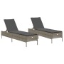 Sun loungers with cushions 2 units synthetic rattan gray by , Loungers - Ref: Foro24-3261589, Price: 290,91 €, Discount: %