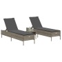 Sun loungers with cushions 2 units synthetic rattan gray by , Loungers - Ref: Foro24-3261589, Price: 290,91 €, Discount: %