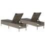 Sun loungers with cushions 2 units synthetic rattan gray by , Loungers - Ref: Foro24-3261589, Price: 290,91 €, Discount: %