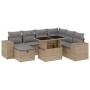 Gartensofa-Set und Kissen, 8-teilig, aus synthetischem Rattan in Beige. von , Gartensets - Ref: Foro24-3275319, Preis: 603,62...