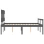 Cama para personas mayores con cabecero madera maciza gris de vidaXL, Camas y somieres - Ref: Foro24-3195393, Precio: 153,73 ...