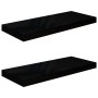 Estante flotante de pared 2 uds MDF negro brillo 60x23,5x3,8 cm de vidaXL, Estantes y estanterías - Ref: Foro24-323770, Preci...