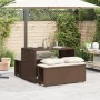 Garden dining set 3 pieces and brown synthetic rattan cushions by , Garden sets - Ref: Foro24-4003903, Price: 242,67 €, Disco...