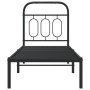 Bed frame with black metal headboard 75x190 cm by , Beds and slatted bases - Ref: Foro24-377107, Price: 70,99 €, Discount: %