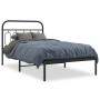 Bed frame with black metal headboard 100x190 cm by , Beds and slatted bases - Ref: Foro24-377111, Price: 77,72 €, Discount: %