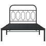 Bed frame with black metal headboard 100x190 cm by , Beds and slatted bases - Ref: Foro24-377111, Price: 77,72 €, Discount: %