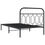 Bed frame with black metal headboard 100x190 cm by , Beds and slatted bases - Ref: Foro24-377111, Price: 77,72 €, Discount: %