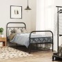 Bed frame with black metal headboard and footboard 80x200 cm by , Beds and slatted bases - Ref: Foro24-377126, Price: 81,92 €...