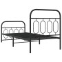 Bed frame with black metal headboard and footboard 80x200 cm by , Beds and slatted bases - Ref: Foro24-377126, Price: 81,92 €...