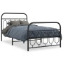 Bed frame with black metal headboard and footboard 100x200cm by , Beds and slatted bases - Ref: Foro24-377130, Price: 89,75 €...