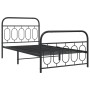 Bed frame with black metal headboard and footboard 100x200cm by , Beds and slatted bases - Ref: Foro24-377130, Price: 89,75 €...