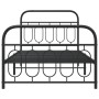 Bed frame with black metal headboard and footboard 100x200cm by , Beds and slatted bases - Ref: Foro24-377130, Price: 89,75 €...