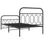 Bed frame with black metal headboard and footboard 100x200cm by , Beds and slatted bases - Ref: Foro24-377130, Price: 89,75 €...