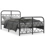 Estructura de cama con cabecero y pie metal negro 120x190 cm de , Camas y somieres - Ref: Foro24-377132, Precio: 127,30 €, De...