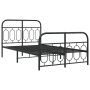 Bed frame with black metal headboard and footboard 120x190 cm by , Beds and slatted bases - Ref: Foro24-377132, Price: 127,99...