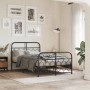 Bed frame with black metal headboard and footboard 120x190 cm by , Beds and slatted bases - Ref: Foro24-377132, Price: 127,99...