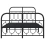 Estructura de cama con cabecero y pie metal negro 120x190 cm de , Camas y somieres - Ref: Foro24-377132, Precio: 127,99 €, De...