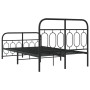 Bed frame with black metal headboard and footboard 120x190 cm by , Beds and slatted bases - Ref: Foro24-377132, Price: 127,99...