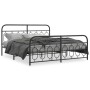 Bed frame with black metal headboard and footboard 180x200 cm by , Beds and slatted bases - Ref: Foro24-377139, Price: 146,99...