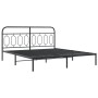 Bed frame with black metal headboard and footboard 180x200 cm by , Beds and slatted bases - Ref: Foro24-377139, Price: 146,99...