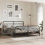 Bed frame with black metal headboard and footboard 180x200 cm by , Beds and slatted bases - Ref: Foro24-377139, Price: 146,99...