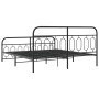 Bed frame with black metal headboard and footboard 180x200 cm by , Beds and slatted bases - Ref: Foro24-377139, Price: 146,99...