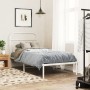 Metal bed frame with white headboard 90x190 cm by , Beds and slatted bases - Ref: Foro24-377158, Price: 74,79 €, Discount: %