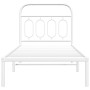 Metal bed frame with white headboard 90x190 cm by , Beds and slatted bases - Ref: Foro24-377158, Price: 74,79 €, Discount: %