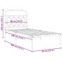 Metal bed frame with white headboard 90x190 cm by , Beds and slatted bases - Ref: Foro24-377158, Price: 74,79 €, Discount: %