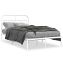 Metal bed frame with white headboard 120x200 cm by , Beds and slatted bases - Ref: Foro24-377164, Price: 109,13 €, Discount: %