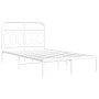 Metal bed frame with white headboard 120x200 cm by , Beds and slatted bases - Ref: Foro24-377164, Price: 109,13 €, Discount: %