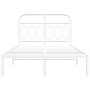 Metal bed frame with white headboard 120x200 cm by , Beds and slatted bases - Ref: Foro24-377164, Price: 109,13 €, Discount: %