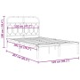 Metal bed frame with white headboard 120x200 cm by , Beds and slatted bases - Ref: Foro24-377164, Price: 109,13 €, Discount: %