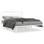 Metal bed frame with white headboard 140x190 cm by , Beds and slatted bases - Ref: Foro24-377166, Price: 112,99 €, Discount: %