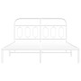 Metal bed frame with white headboard 140x190 cm by , Beds and slatted bases - Ref: Foro24-377166, Price: 112,99 €, Discount: %