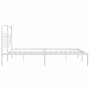 Metal bed frame with white headboard 140x190 cm by , Beds and slatted bases - Ref: Foro24-377166, Price: 112,99 €, Discount: %