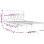 Metal bed frame with white headboard 140x190 cm by , Beds and slatted bases - Ref: Foro24-377166, Price: 112,99 €, Discount: %