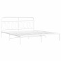 Estructura de cama de metal con cabecero blanco 180x200 cm de , Camas y somieres - Ref: Foro24-377170, Precio: 122,88 €, Desc...