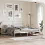 Metal bed frame with white headboard 193x203 cm by , Beds and slatted bases - Ref: Foro24-377172, Price: 127,30 €, Discount: %