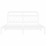 Metal bed frame with white headboard 193x203 cm by , Beds and slatted bases - Ref: Foro24-377172, Price: 127,30 €, Discount: %