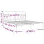 Metal bed frame with white headboard 193x203 cm by , Beds and slatted bases - Ref: Foro24-377172, Price: 127,30 €, Discount: %