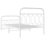 Metal bed frame with white headboard and footboard 100x200 cm by , Beds and slatted bases - Ref: Foro24-377179, Price: 89,62 ...