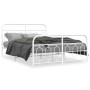 Metal bed frame with white headboard and footboard 140x200 cm by , Beds and slatted bases - Ref: Foro24-377185, Price: 132,92...