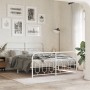 Metal bed frame with white headboard and footboard 140x200 cm by , Beds and slatted bases - Ref: Foro24-377185, Price: 132,92...